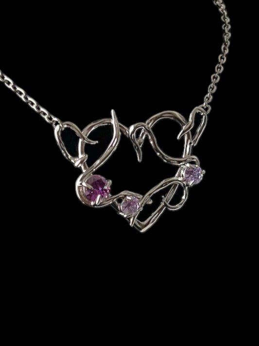 Heart of Thorns Necklace - Amethyst & Lavender