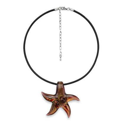 Island Girl Spiral Necklace - Brown/Bronze Foil