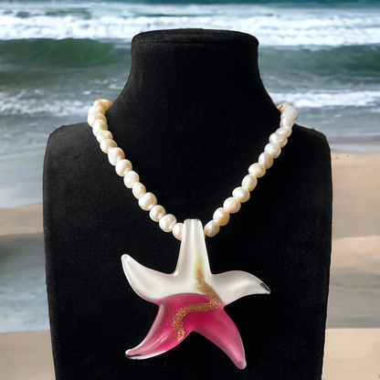 Island Girl Pearl Necklace - Raspberry Swirl