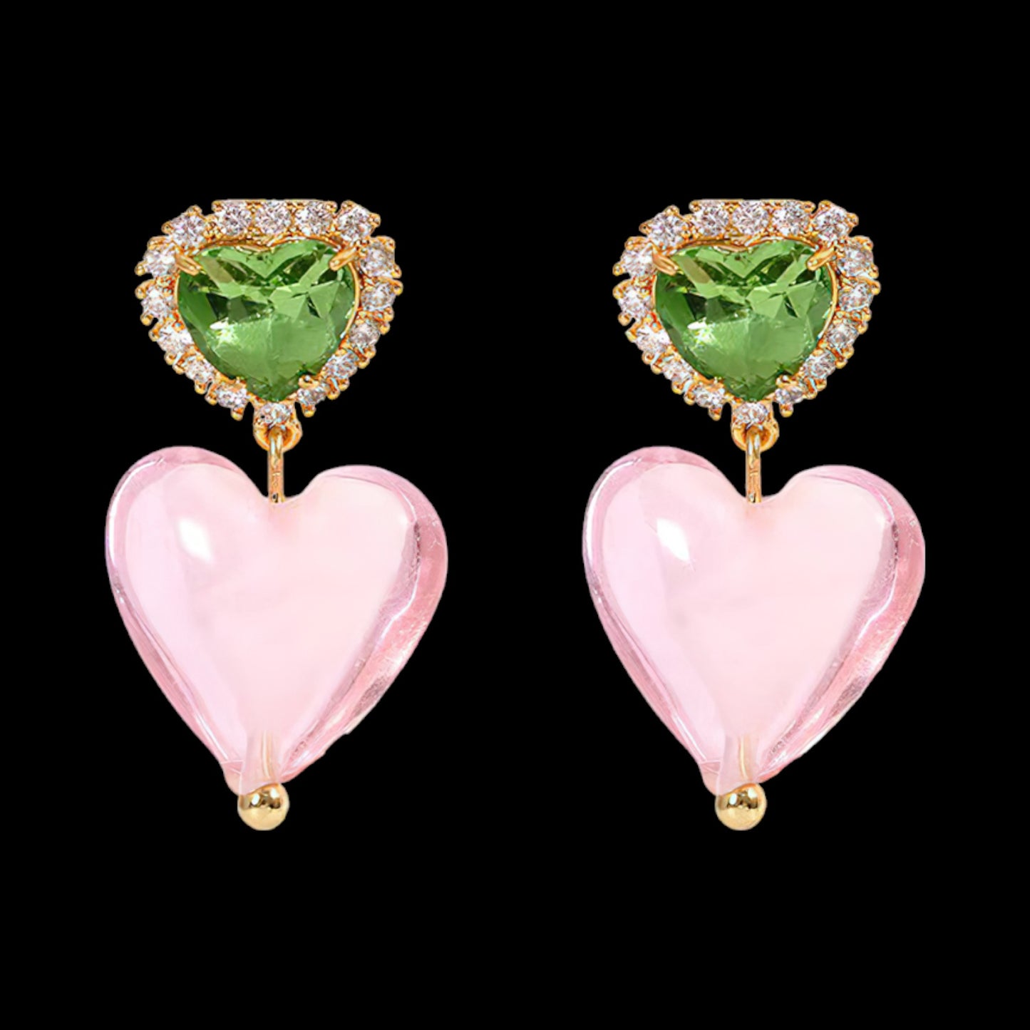 Frozen Heart Earrings - Pink