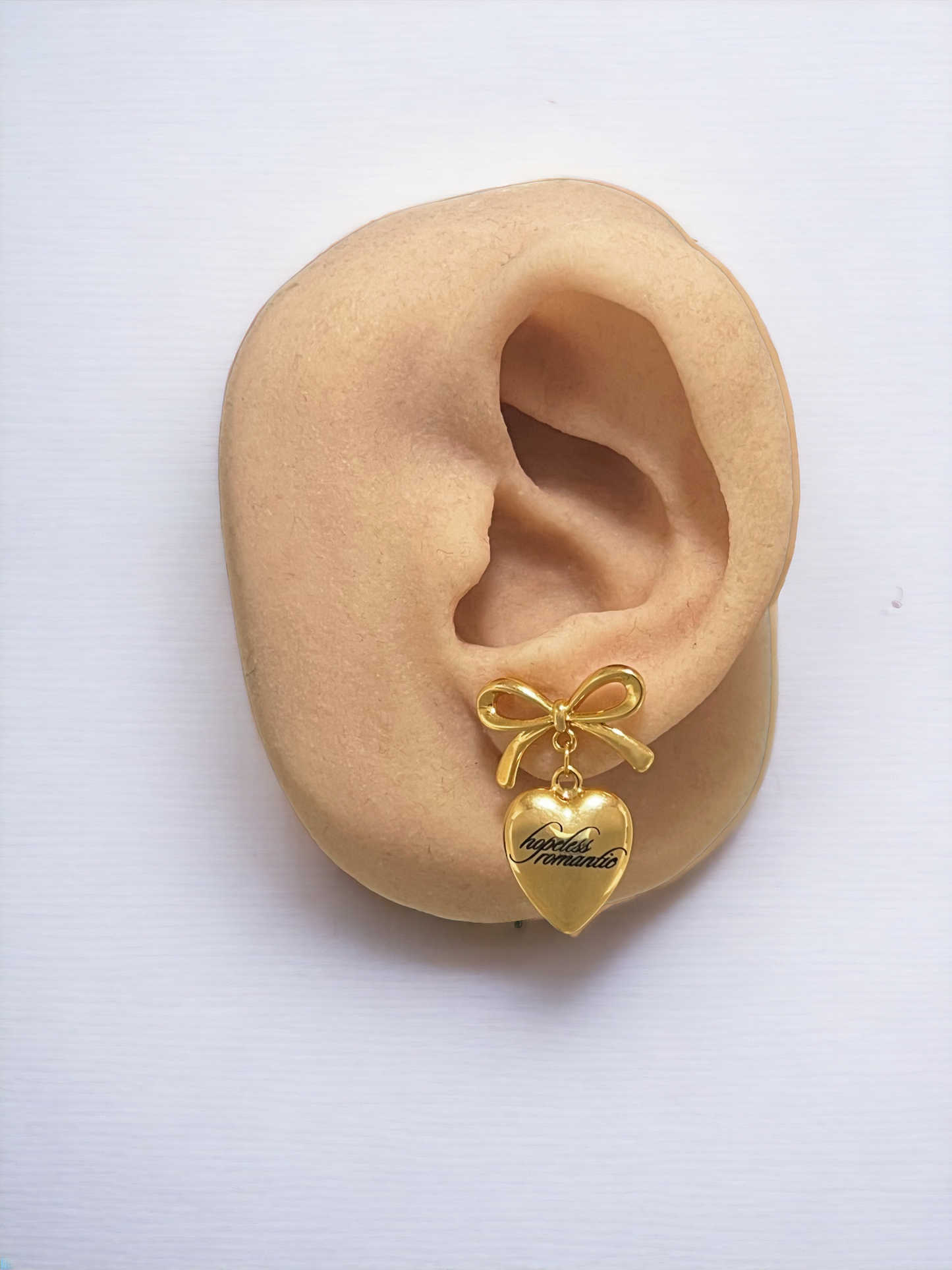Ribbon Bow Earrings - Gold