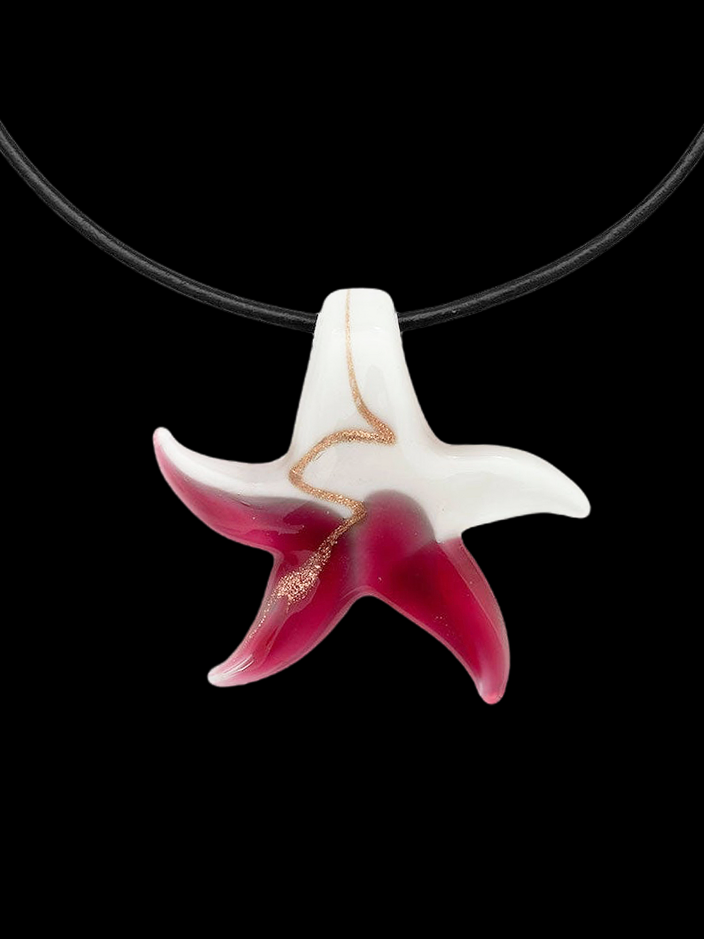 Glass star necklace / Magenta