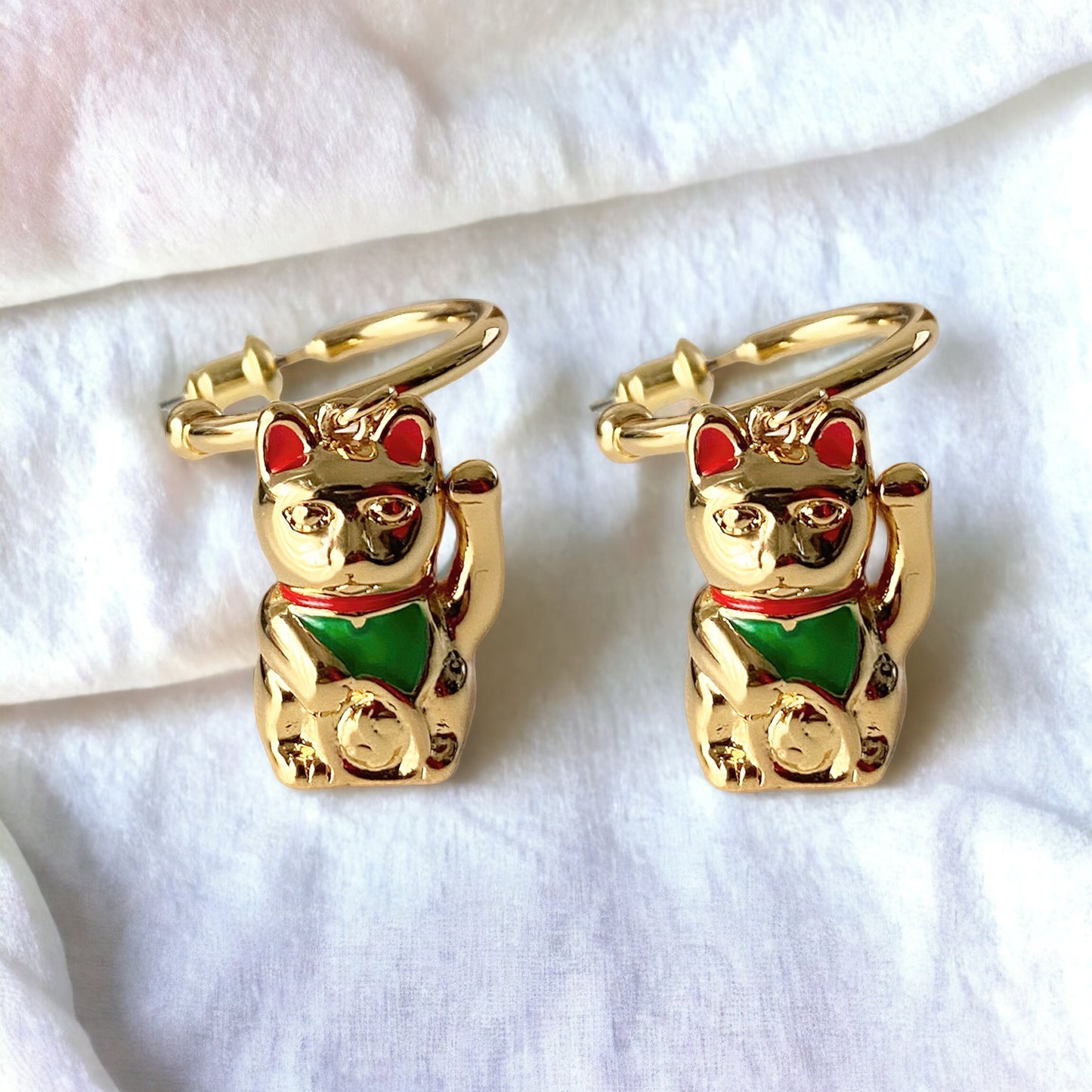 Maneki Neko (Lucky Cat) earrings