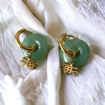 海 Ocean Gemstone Earrings - Gold