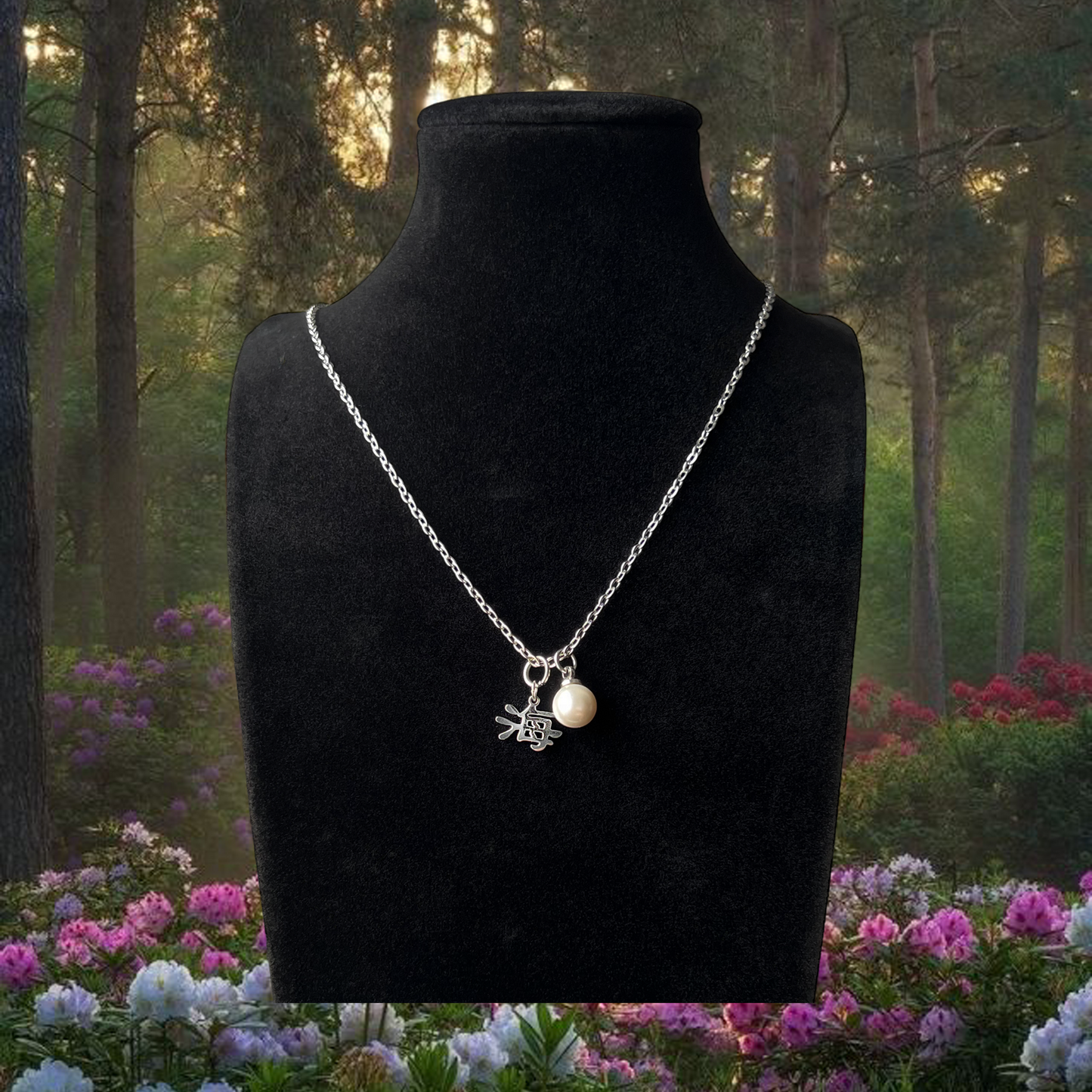 海 "Ocean" Pearl charm Necklace Silver