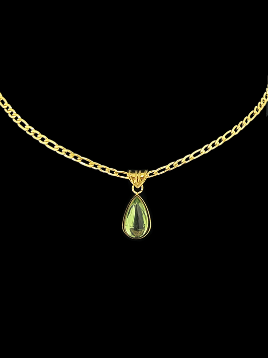 Water droplet Figaro necklace Gold