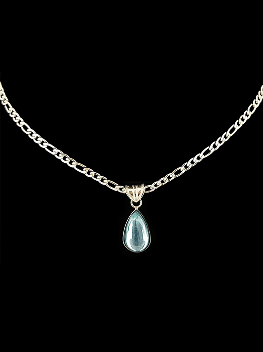 Water droplet Figaro necklace Silver