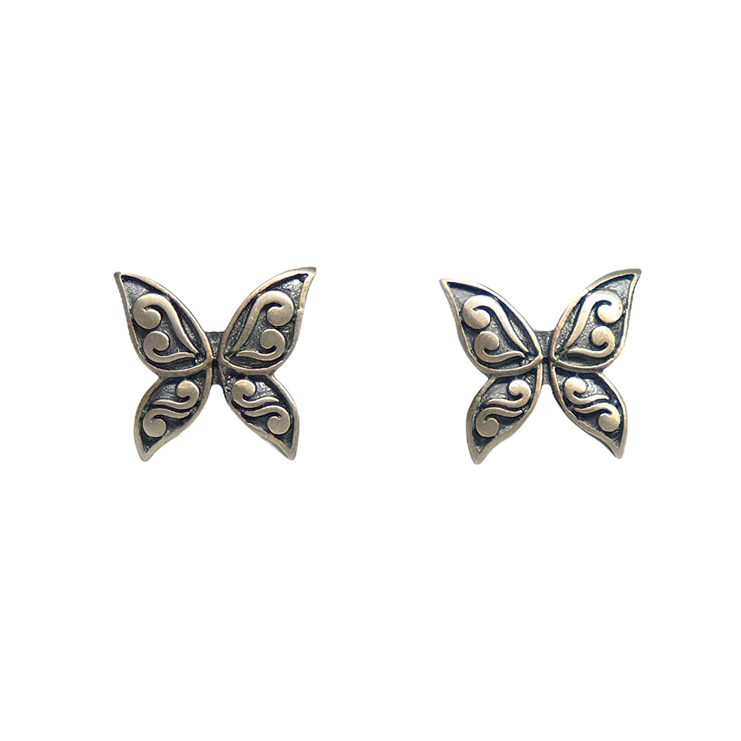 Antique Silver Butterfly Earrings