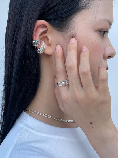 Carved Steel Ear Cuff