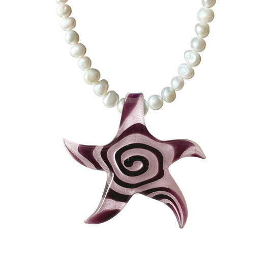 Island Girl Spiral necklace Pink/Silver Foil