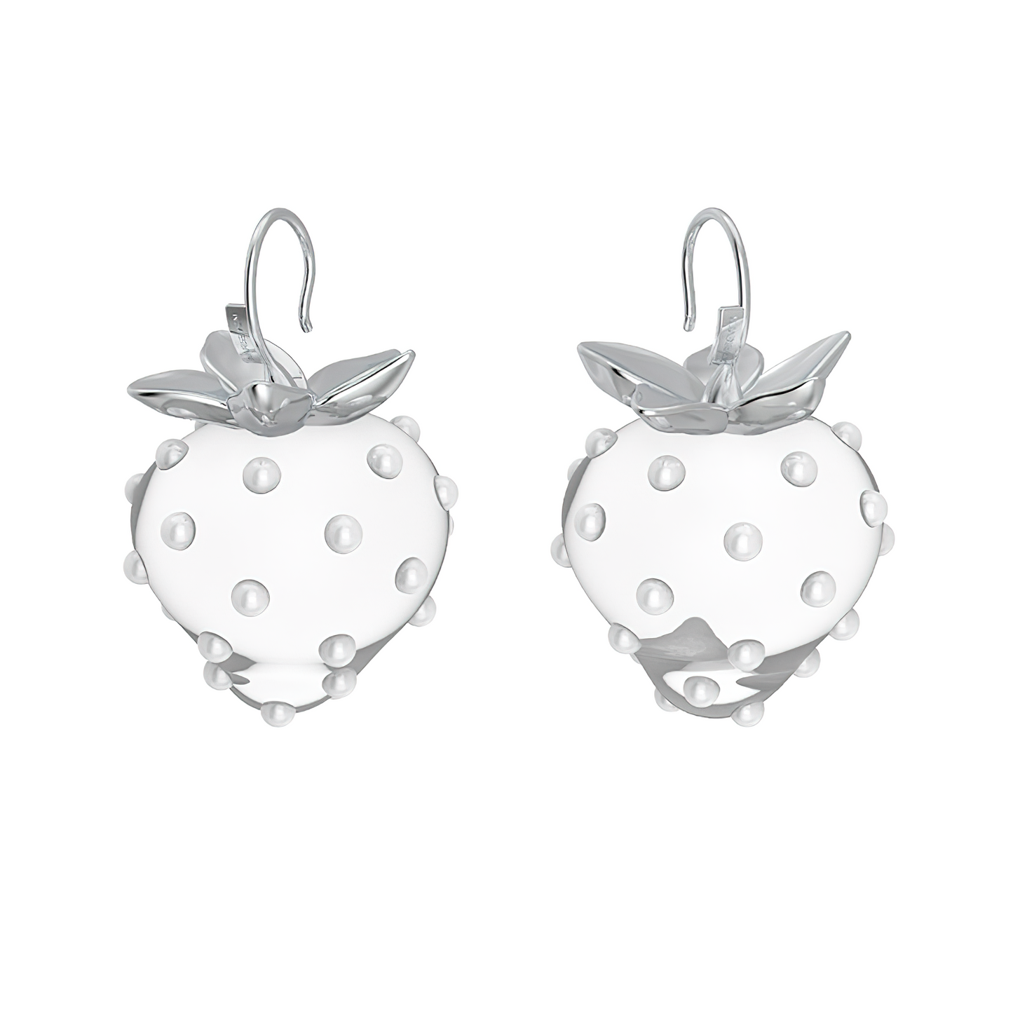 Strawberry Earrings - White