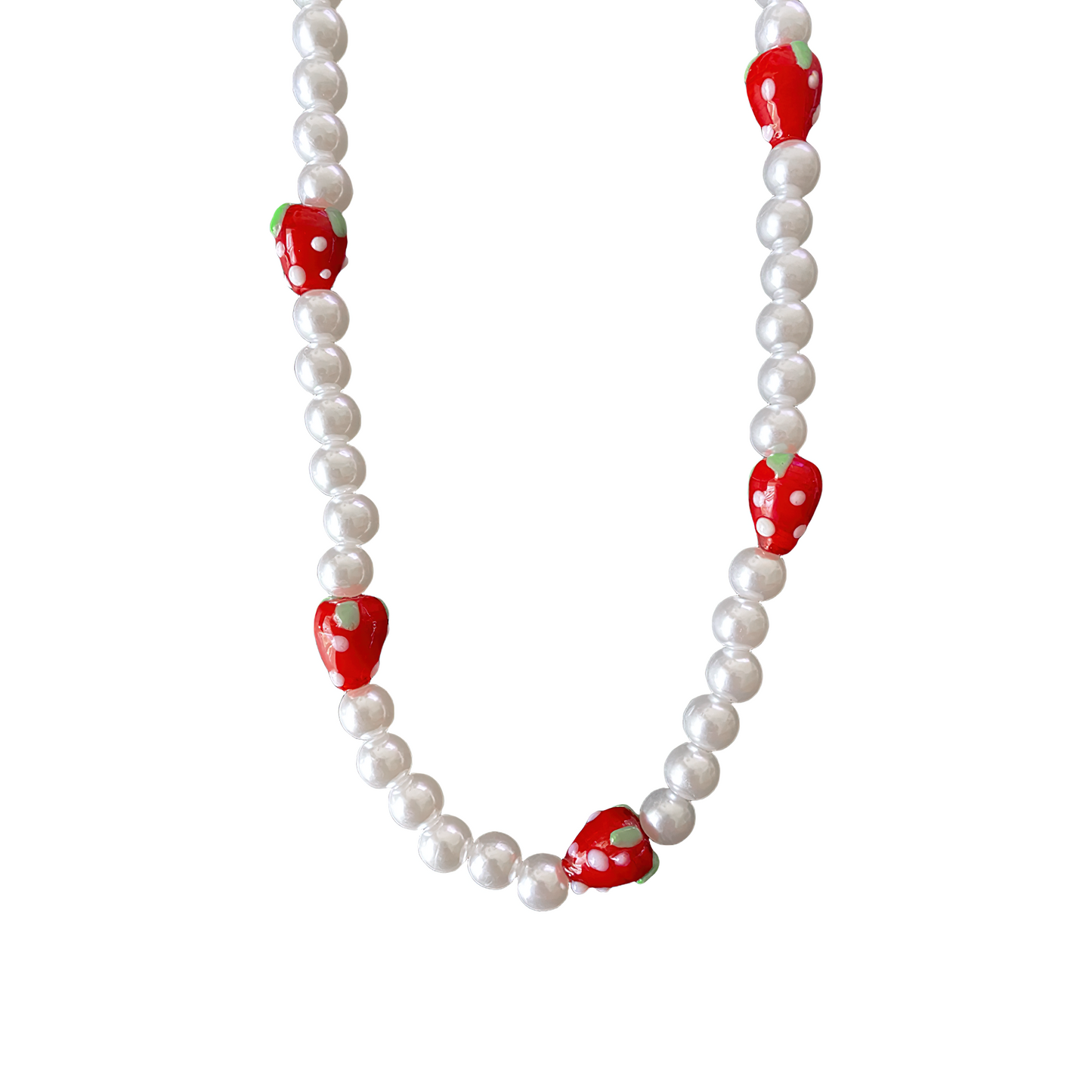 Strawberries & Pearls Necklace