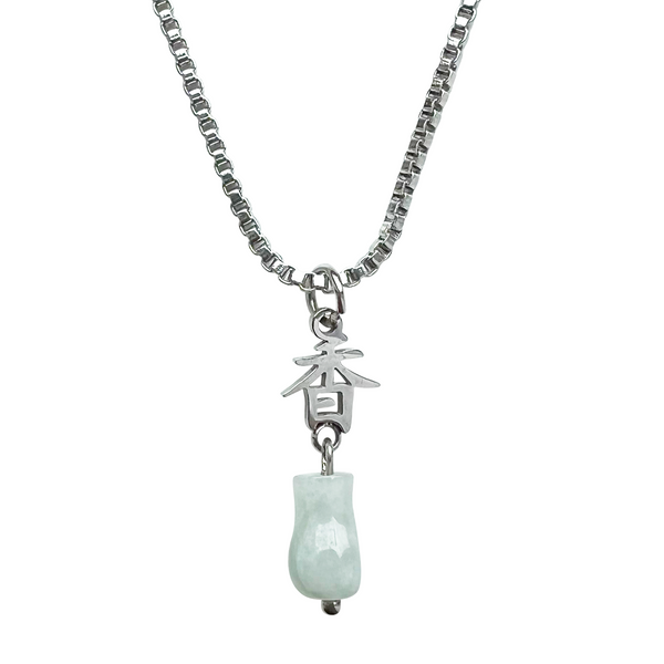 White Agate 香 Fragrant necklace